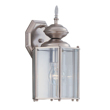 Solid Brass Bound 1 Light Wall Lantern 13 Inch Tall by Designers Fountain - 1101-pw