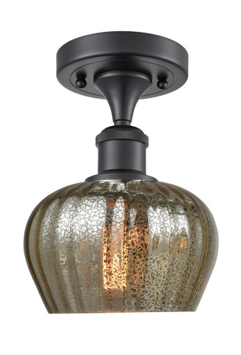 Fenton 1 Light Semi Flush Mount 8.75 Inch and 6.5 Inch Wide by Innovations - 516-1C-BK-G96