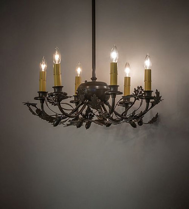 Oak Leaf & Acorn 6 Light Chandelier 20 x 19 Inches Wide by Meyda Tiffany - 266809