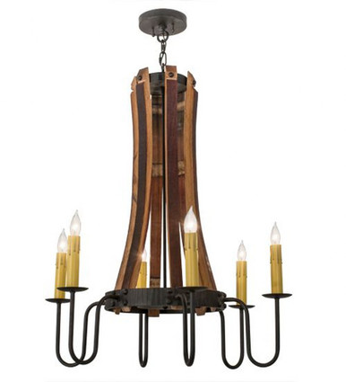 Barrel Stave Madera 6 Light Chandelier 42 x 30 Inches Wide by Meyda Tiffany - 157624