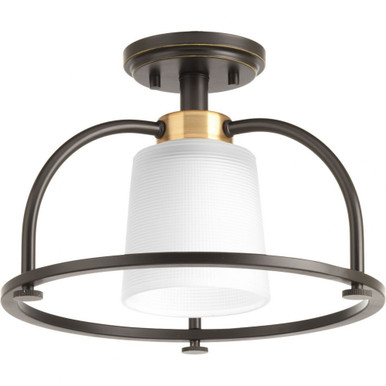 West Village 1 Light 13.5 Inch Wide Semi Flush Mount by Progress - P350032
