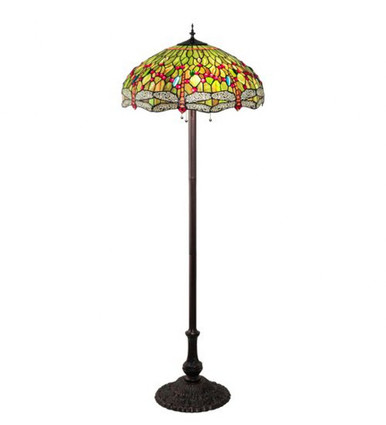 Tiffany Hanginghead Dragonfly 3 Light Floor Lamp by Meyda Tiffany - 36501