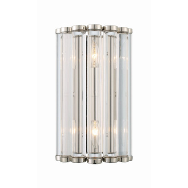 Elliot 2 Light Wall Sconce by Crystorama - ell-b3002-pn