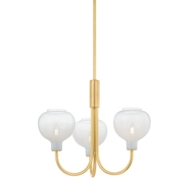 Estelle 3 Light Chandelier 19.25 Inch Tall and 24 Inch Wide by Mitzi - H990803-AGB