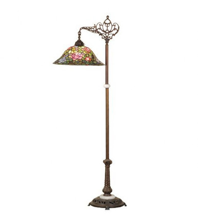 Tiffany Rosebush 1 Light Bridge Arm Floor Lamp by Meyda Tiffany - 65831