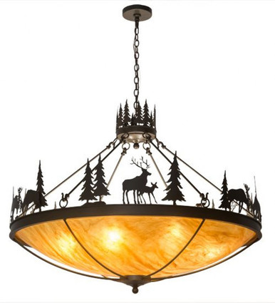 Deer Family 8 Light Inverted Pendant 39 x 48 Inches by Meyda Tiffany - 174948
