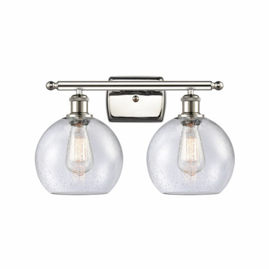 Athens 2 Light Bath Vanity 11 Inch Tall and 18 Inch Wide by Innovations - 516-2W-PN-G124-8
