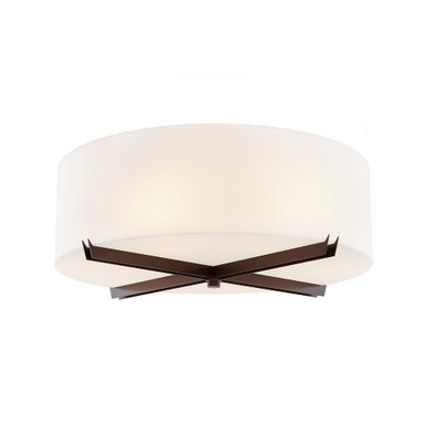 Acryluxe Crossbar 3 Light 18 Inch Wide Flush Mount by Justice Design - ACR-9523-OPAL