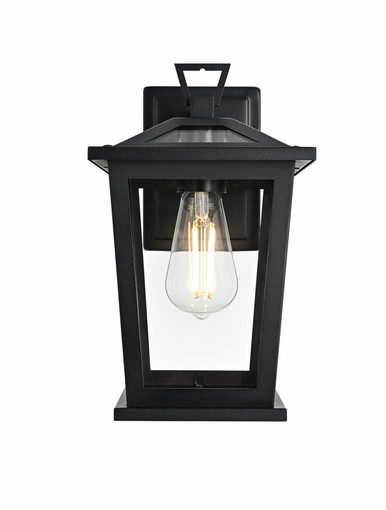Cayman 1 Light Outdoor Wall Sconce 12 Inch Tall and 7 Inch Wide by Elegant - OD332W12BK