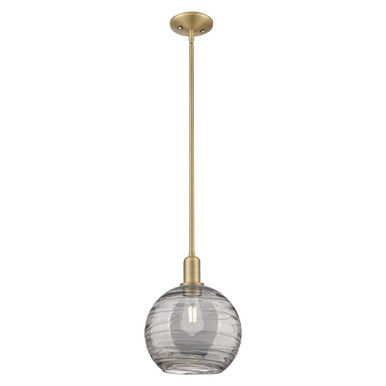 Athens Deco Swirl 1 Light Stem Hung Mini Pendant 12.25 X 10 by Innovations - 716-1S-BB-G1213-10SM