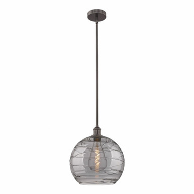 Athens Deco Swirl 1 Light Stem Mini Pendant 14.63X13.75 by Innovations - 616-1S-OB-G1213-14SM