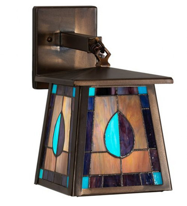 Mackintosh Leaf 1 Light Hanging Wall Sconce 12 x 7 Inches by Meyda Tiffany - 50524