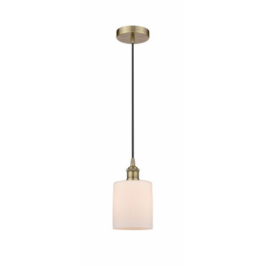 Cobbleskill 1 Light Cord Mini Pendant 9 and 5 Inch Wide by Innovations - 616-1P-AB-G111