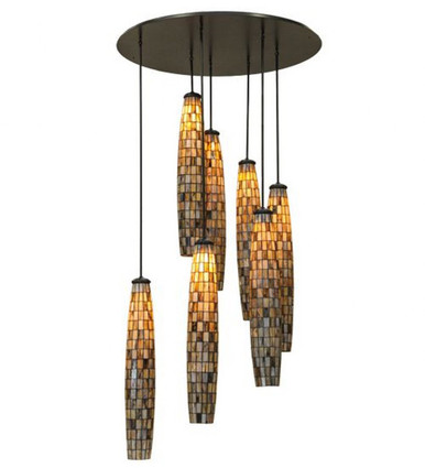 Checkers 7 Light Cascading Pendant 89.5 x 46 Inches by Meyda Tiffany - 143750