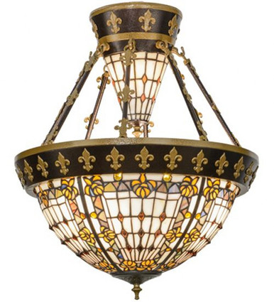 Fleur de lis 4 Light Semi Flush Mount 22.5 x 19 Inches by Meyda Tiffany - 150922