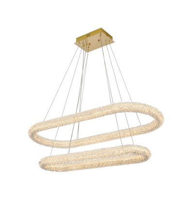 Bowen 28W 2 LED Chandelier 12 Inches Tall and 18 Inches Wide by Elegant  - 3800G42L2SG