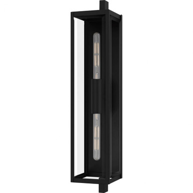 Dale 2 Light Outdoor Wall Lantern 32 Inch Tall and 6.5 Inch Wide by Quoizel - DLE8407MBK