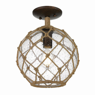 Haddoc 1 Light 9.88 Inch Wide Semi Flush Mount by Golden - 1092-SF BC-SD