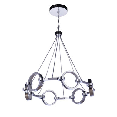 Context 180W 6 LED Chandelier 27.25 Inch Tall and 28 Inch Wide by Craftmade - 59326-CH-LED