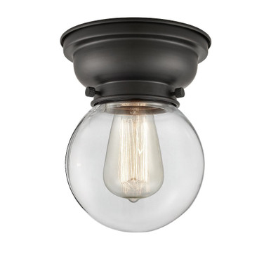 Beacon 1 Light Flush Mount 8.38 Inch Tall and 6 Inch Wide by Innovations - 623-1F-BK-G202-6