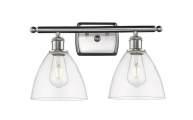 Bristol Glass 2 Light Industrial Vanity Light by Innovations - 516-2W-SN-GBD-752