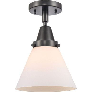 Cone 100W 1 LED Semi Flush Mount 11 Inch and 7.75 Inch Wide by Innovations - 447-1C-BK-G41-LED