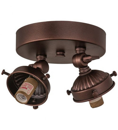 Mahogany Bronze 5 Inch W 2 Lt Flush Mount Hardware by Meyda Tiffany - 162993