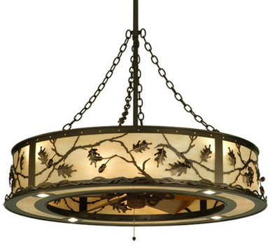 Oak Leaf & Acorn 4 Light Fandelier 54 In H and 44.5 In W by Meyda Tiffany - 136747