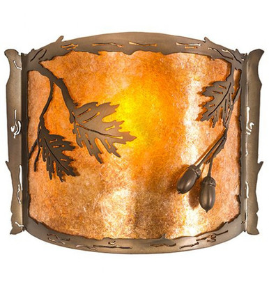 Oak Leaf & Acorn 1 Light Wall Sconce 9.5 x 12 In by Meyda Tiffany - 184030
