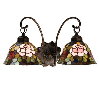 Tiffany Rosebush 2 Light Wall Sconce 18 Inch Wide by Meyda Tiffany - 18709