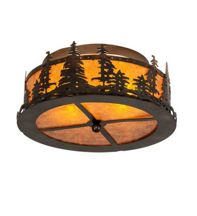 Tall Pines 2 Light Flush Mount 7 by 16 In by Meyda Tiffany 233628 - 233628
