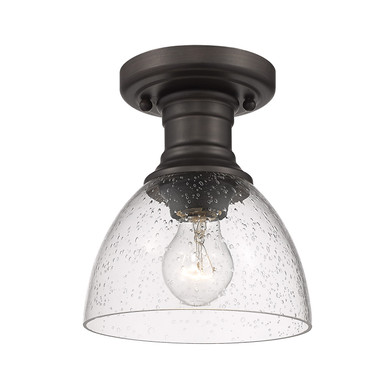 Hines 1 Light 6.88 Inch Wide Semi Flush Mount by Golden - 3118-SF