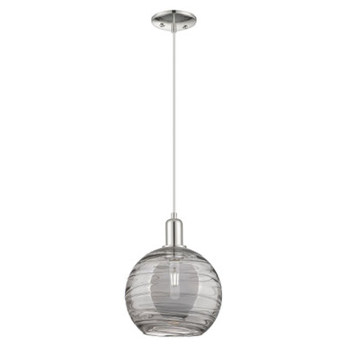 Athens Deco Swirl 1 Light Cord Hung Mini Pendant 12.45 X 10 by Innovations - 716-1P-PN-G1213-10SM
