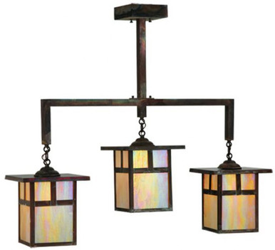 Hyde Park T Mission 3 Light Island Pendant 32.5 x 9 Inches by Meyda Tiffany - 141037