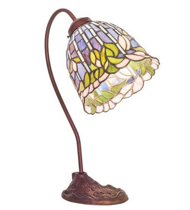 Tiffany Flowering Lotus 1 Light Desk Lamp 18 x 8 Inches by Meyda Tiffany - 247789