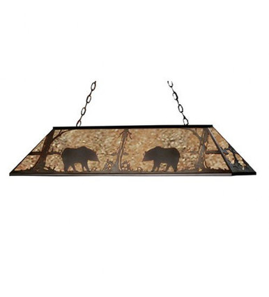 Bear at Lake 9 Light Oblong Pendant 22 x 17 Inches by Meyda Tiffany - 51512