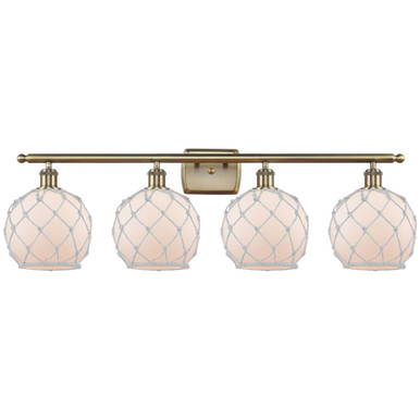 Farmhouse Rope 4 Light Bath Vanity 11 Inch and 38 Inch Wide by Innovations - 516-4W-AB-G121-8RW