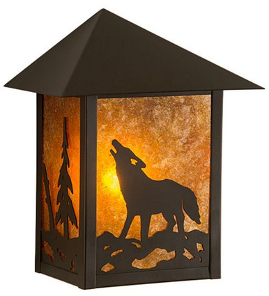 Seneca Wolf on the Loose 1 Light Wall Sconce 10.5 x 9 Inch by Meyda Tiffany - 109130