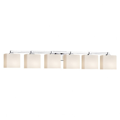 Fusion Regency 6 Light Rectangle Opal Glass Vanity Light by Justice Design - FSN-8436-55-OPAL