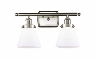 Cone 2 Light Bath Vanity 11 Inch Tall and 16 Inch Wide by Innovations - 916-2W-SN-G61