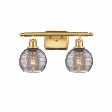 Athens Deco Swirl 2 Light Bath Vanity 9.13 X 15.88 Inch Wide by Innovations - 516-2W-SG-G1213-6SM
