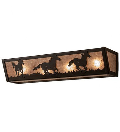 Running Horses 48W 4 LED Bath Vanity 4.5 x 24 In by Meyda Tiffany 250529 - 250529