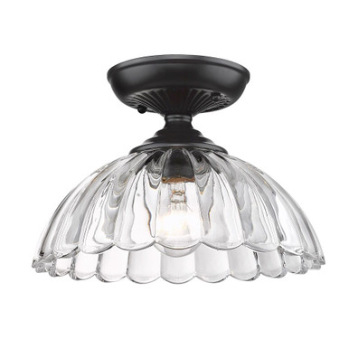 Audra 1 Light 11.75 Inch Wide Semi Flush Mount by Golden - 6952-SF