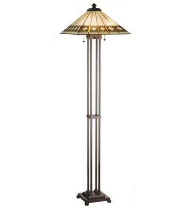 Diamond Band Mission 2 Light Floor Lamp by Meyda Tiffany - 17385