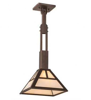T Mission 1 Light Square Pendant 24 x 2 Inches by Meyda Tiffany - 191704