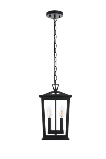 Berks 2 Light Outdoor Pendant 14.5 Inch Tall and 6 Inch Wide by Elegant - OD333H15BK