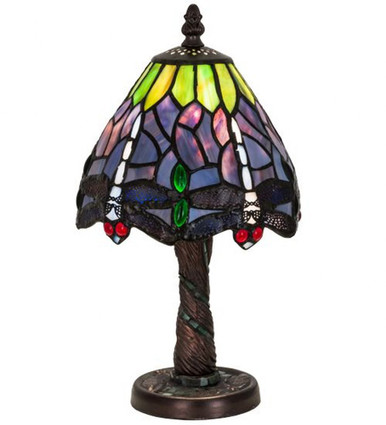 Tiffany Hanginghead Dragonfly 12.5 Inch 1 Light Mini Lamp by Meyda Tiffany - 26616