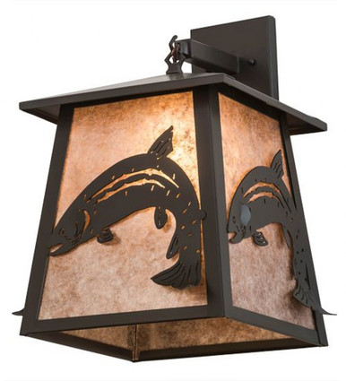 Stillwater Leaping Trout 1 Light Hanging Wall Sconce 18 x 15 Inch by Meyda - 171917