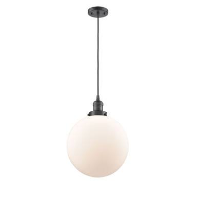 Beacon 100W 1 LED Cord Hung Mini Pendant 15.63X12 Inch Wide by Innovations - 201C-G20-12-LED