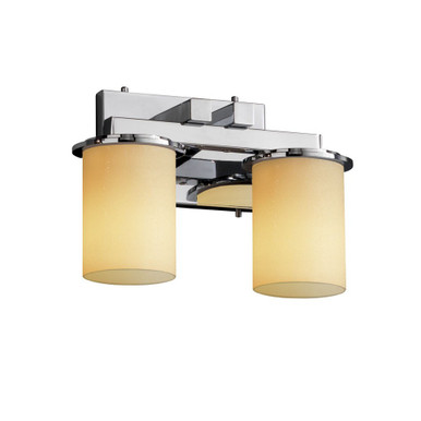 Candlearia Dakota 2 Amber Cylinder Flat Rim Vanity Light by Justice Design - CNDL-8772-10-AMBR